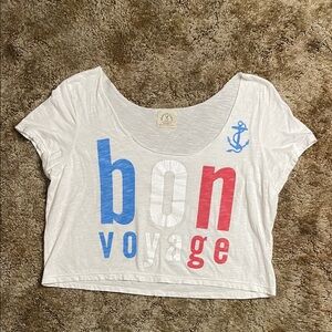 American Eagle Y2K Off Shoulder Cropped Vintage Tee Size Large